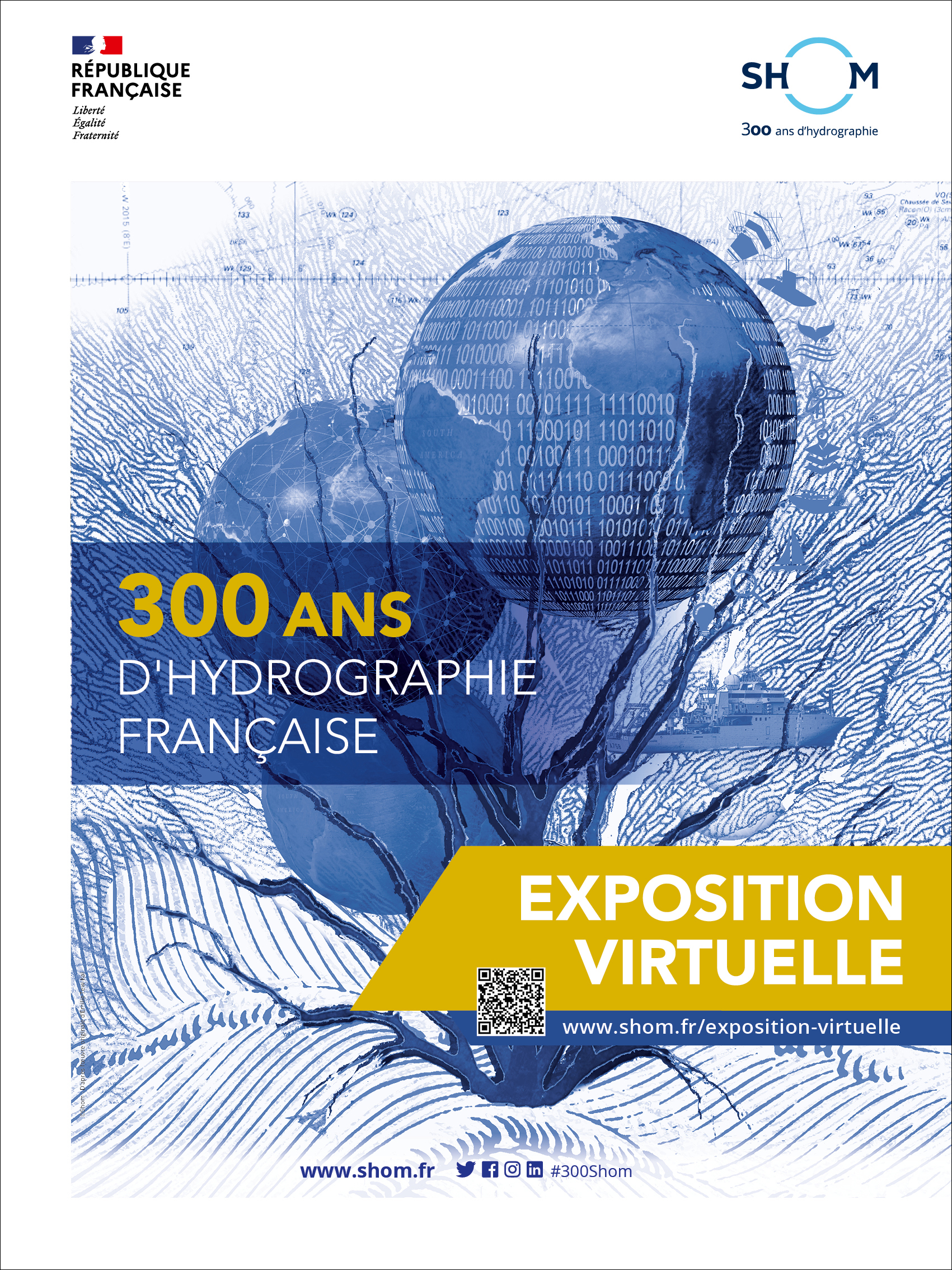 Affiche exposition virtuelle 300 ans d'hydrograpie française
