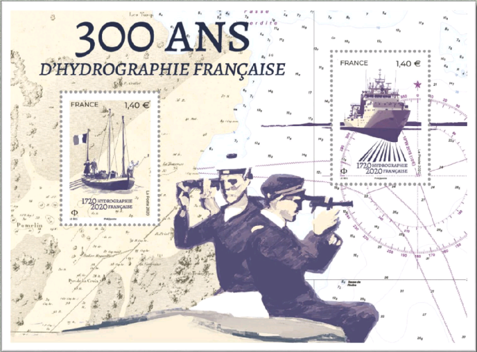 Timbre commémoratif 300 ans d'hydrographie française
